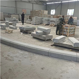 Beveled Granite Road Kerbs Chamfering And Interlock Curbs