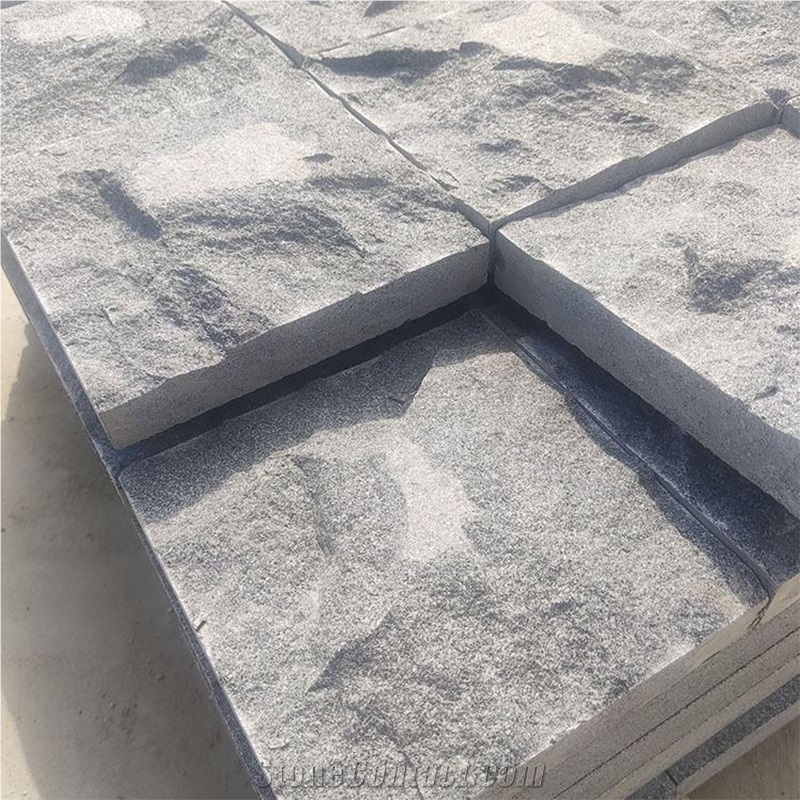 Black G654 Natural Split Face Mushroom Stone Wall Tiles