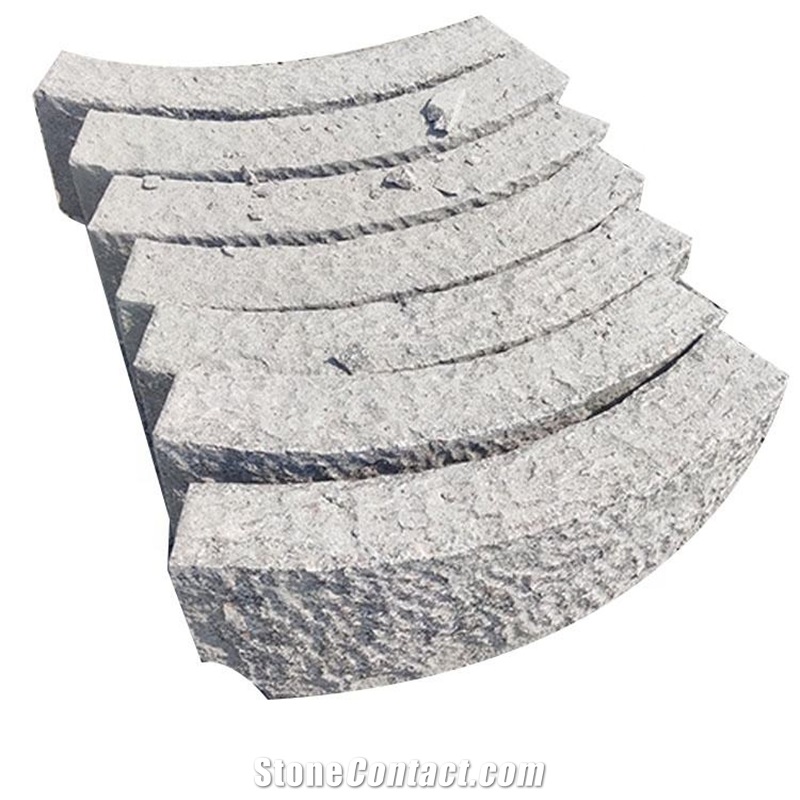 China Grey Granite Curved Split Kerbstone On Selling