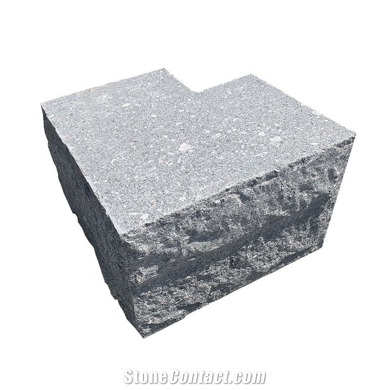 Custom Design Outdoor 40X40cm Mushroomed & Combed Granite Wall Stone