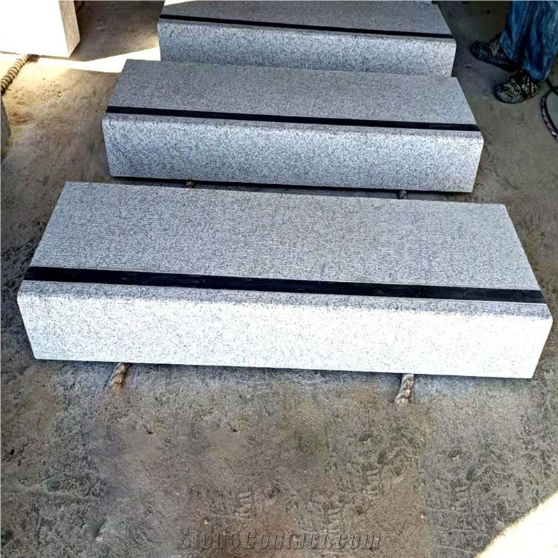 Customized Size G603 Granite Stone Steps With Black Mark