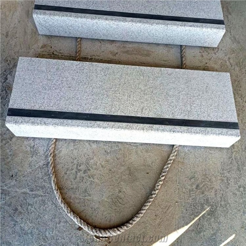 Customized Size G603 Granite Stone Steps With Black Mark