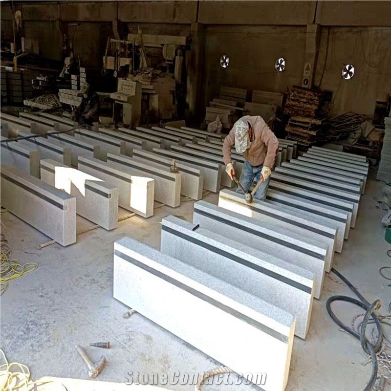 Customized Size G603 Granite Stone Steps With Black Mark