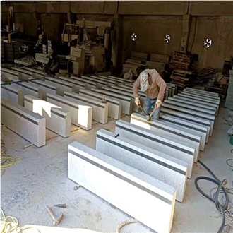Customized Size G603 Granite Stone Steps With Black Mark