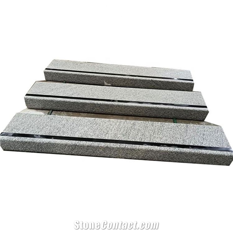 Customized Size G603 Granite Stone Steps With Black Mark