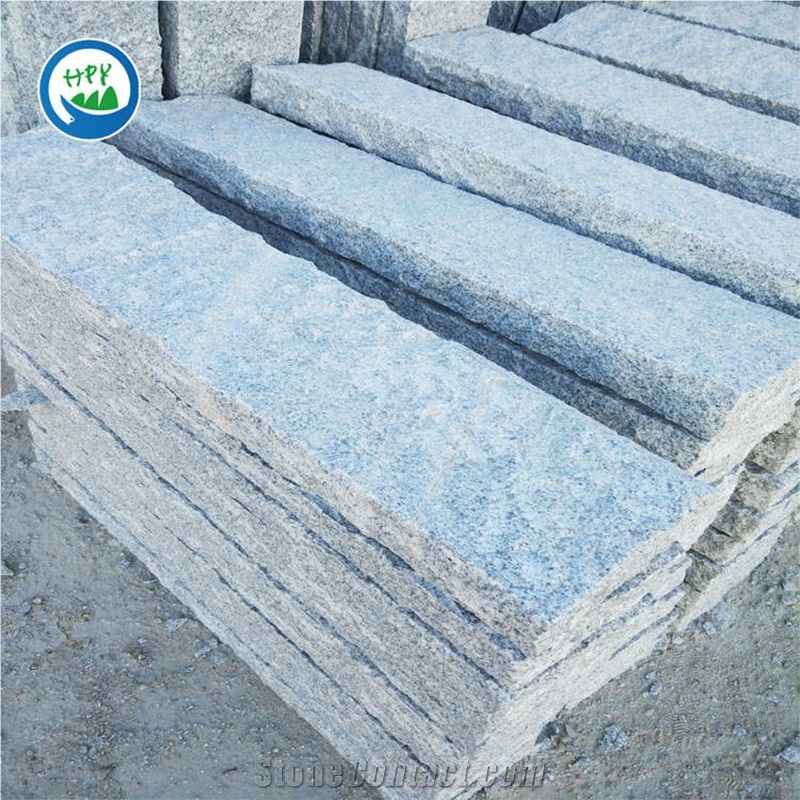 Customized Sizes Garden Grey Rough Granite Chamfer Kerbstone