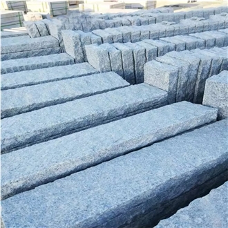 Customized Sizes Garden Grey Rough Granite Chamfer Kerbstone