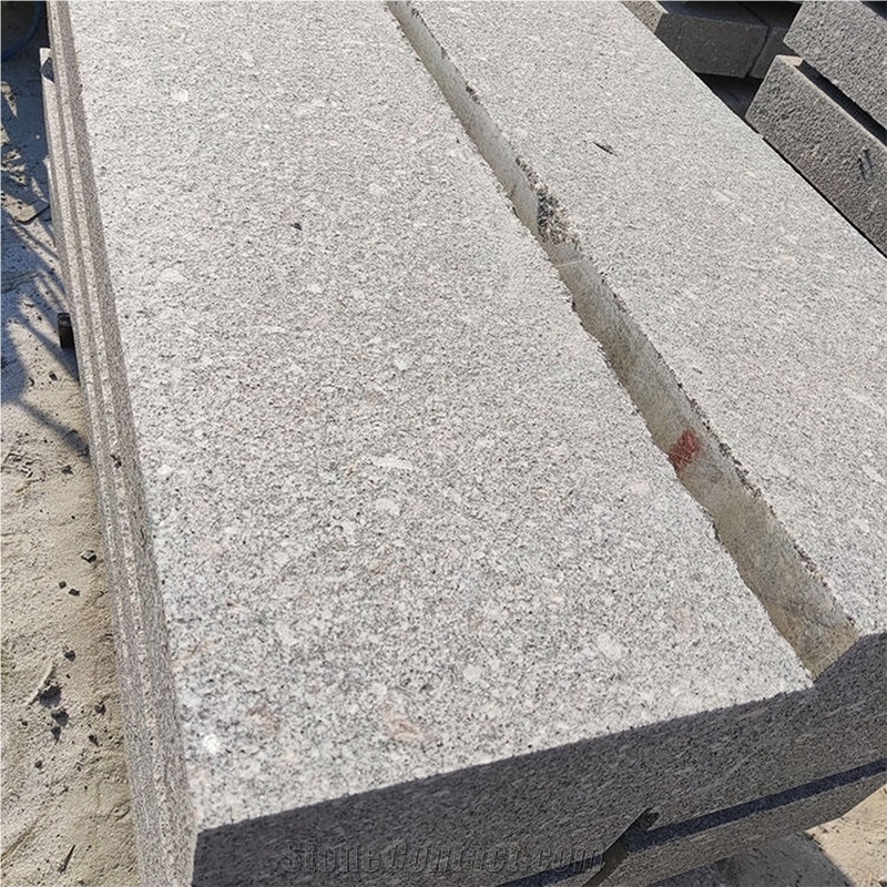 Dark Grey Granite Rough Stone Block Deck Steps