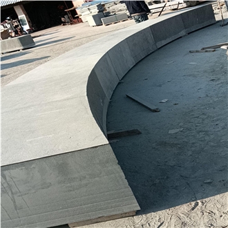 Granite Curved Shaped Garden Benches Landscaping Big Stone