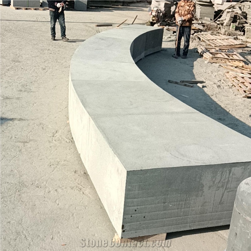 Granite Curved Shaped Garden Benches Landscaping Big Stone