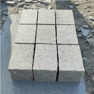 Grey Granite Split Face Cube Stone, Cobble Stone, Walkway Paving Stone