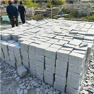 Grey Granite Split Face Cube Stone, Cobble Stone, Walkway Paving Stone
