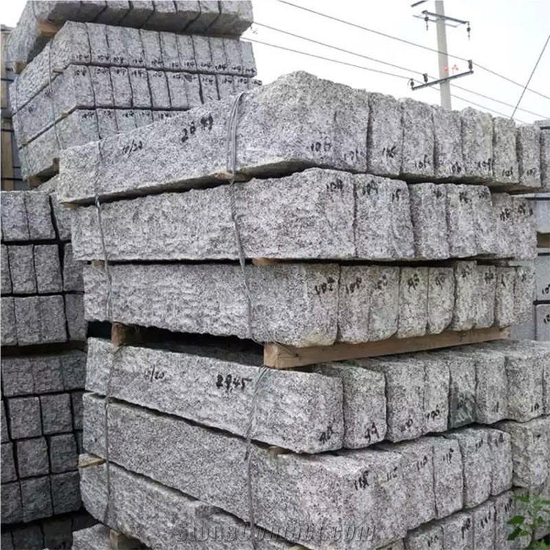 Low Price Customized Granite Rough Split Flamed Curbstone