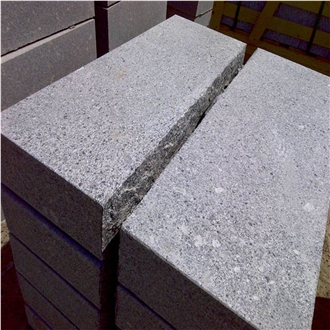 Medium Grey G602 Granite Stone Steps With One Edge Split