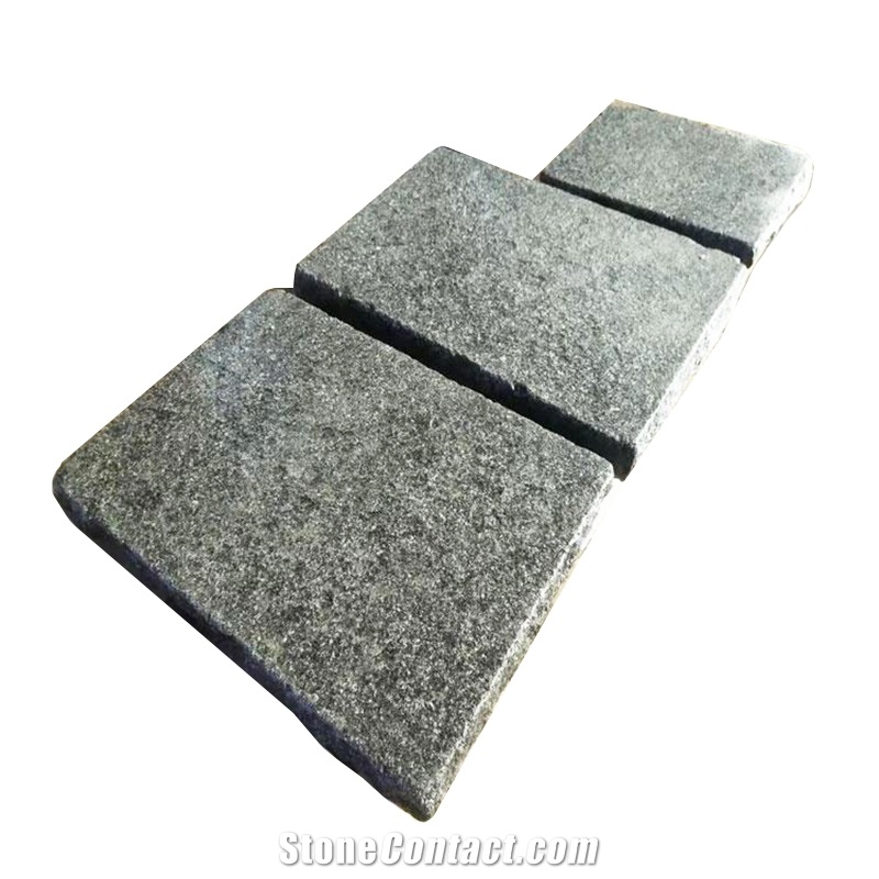 Natural Mongolia Black G370 Granite Pavers, Cubes