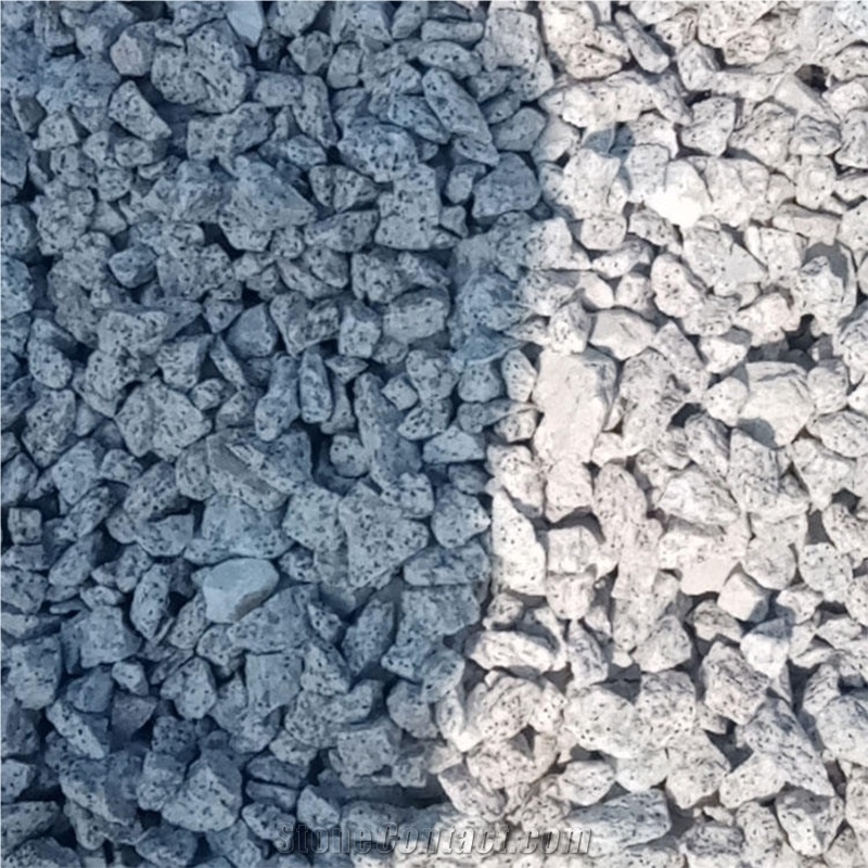 Natural Stone Washed Aggregates In Planting For Driveway