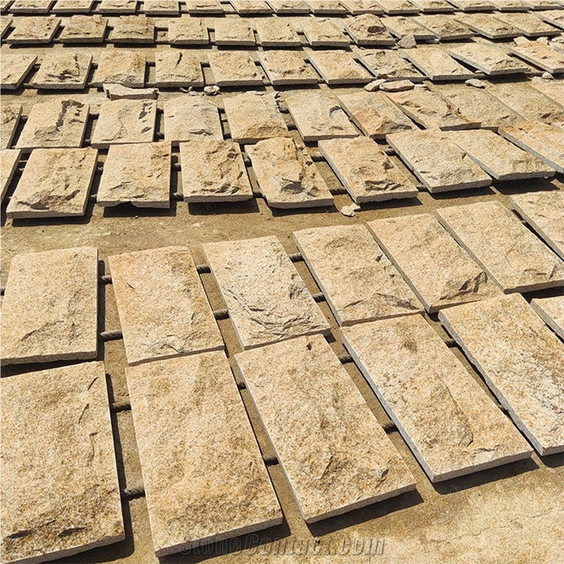 Sand Yellow Mushroom Stone Cladding For Exterior Wall