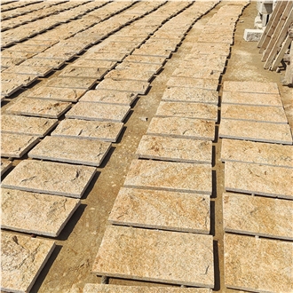 Sand Yellow Mushroom Stone Cladding For Exterior Wall
