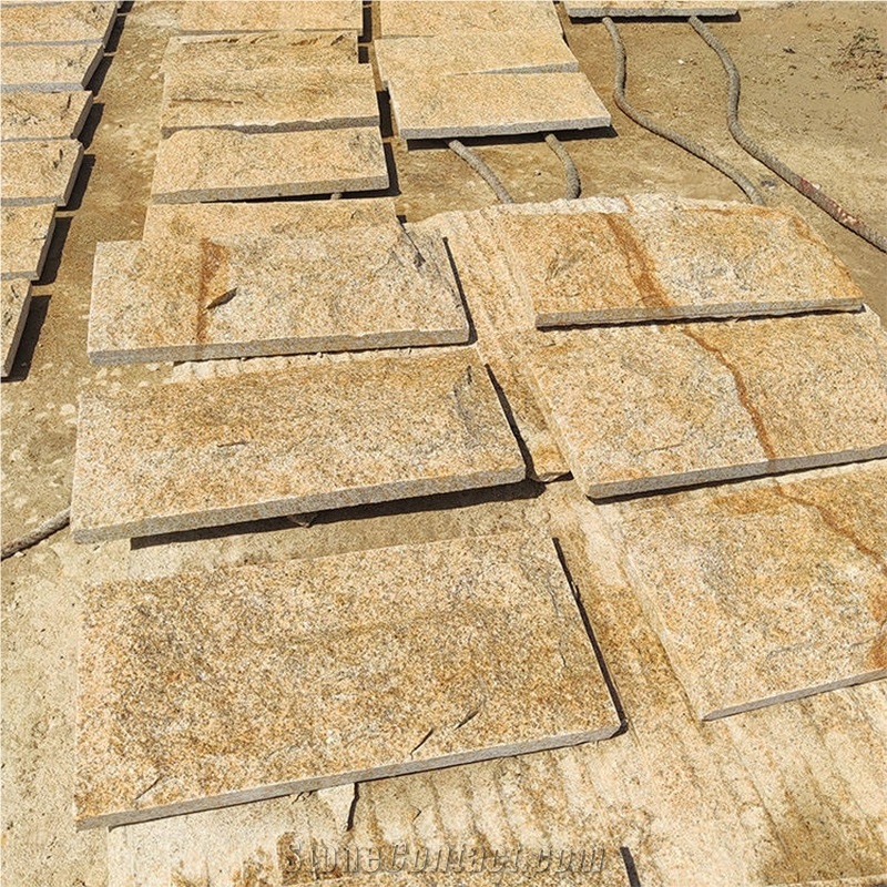 Sand Yellow Mushroom Stone Cladding For Exterior Wall