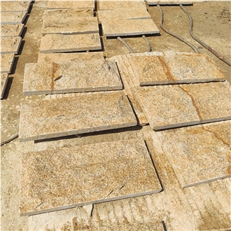 Sand Yellow Mushroom Stone Cladding For Exterior Wall
