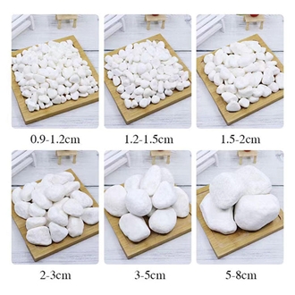 White Natural Stone Marble Tumbled Pebbles For Landscapping