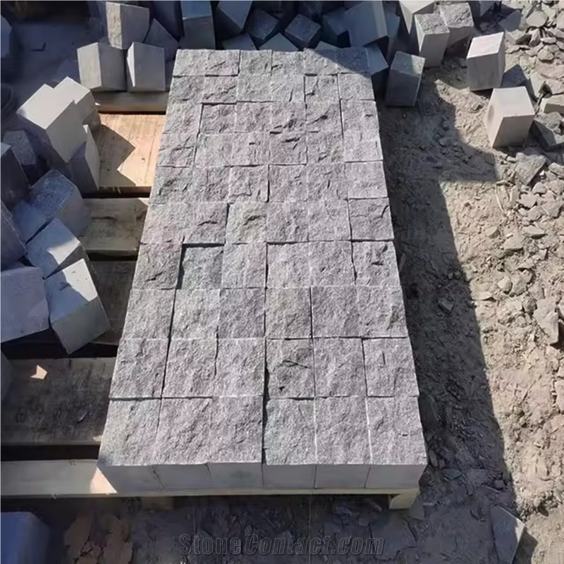 Wholesale Dark Grey G654 Granite Split Surface Cobblestone