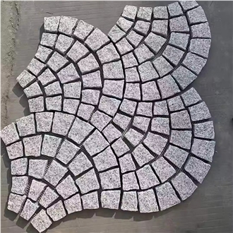Wholesale Mesh Fan Shape Cobblestone Pavers For Sidewalk