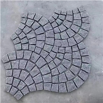 Wholesale Mesh Fan Shape Cobblestone Pavers For Sidewalk