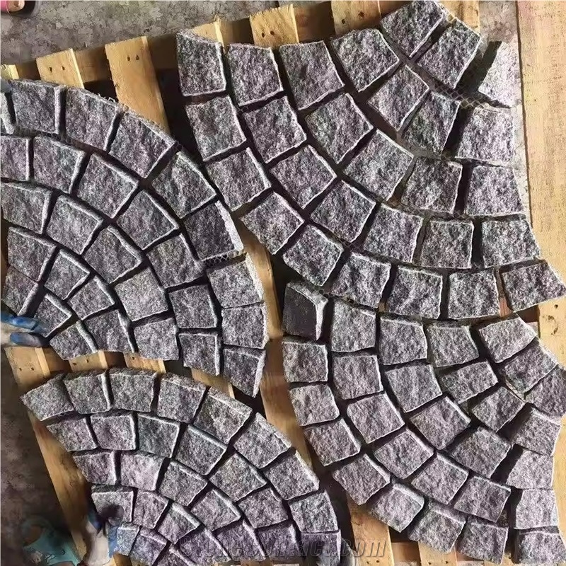 Wholesale Mesh Fan Shape Cobblestone Pavers For Sidewalk