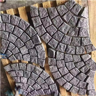 Wholesale Mesh Fan Shape Cobblestone Pavers For Sidewalk