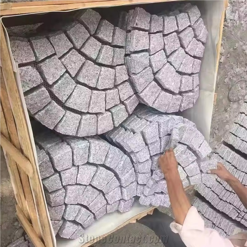 Wholesale Mesh Fan Shape Cobblestone Pavers For Sidewalk