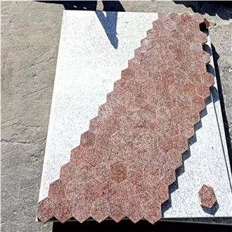 Wholesale Pot Garden Octagonal Paver Red Granite Cobblestone
