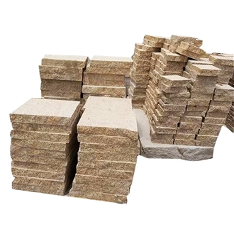 Yellow Granite Stone Split Surface Luxury Patio Cubes