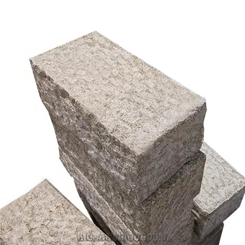 Yellow Granite Stone Split Surface Luxury Patio Cubes