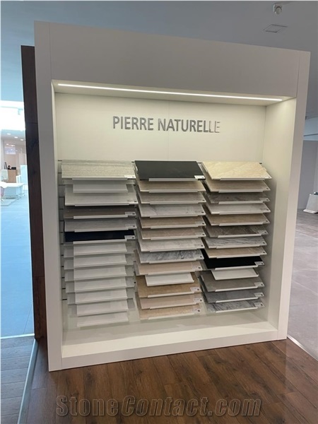 Culture Stone Sample Display Cabinet, Timber Showroom Stand