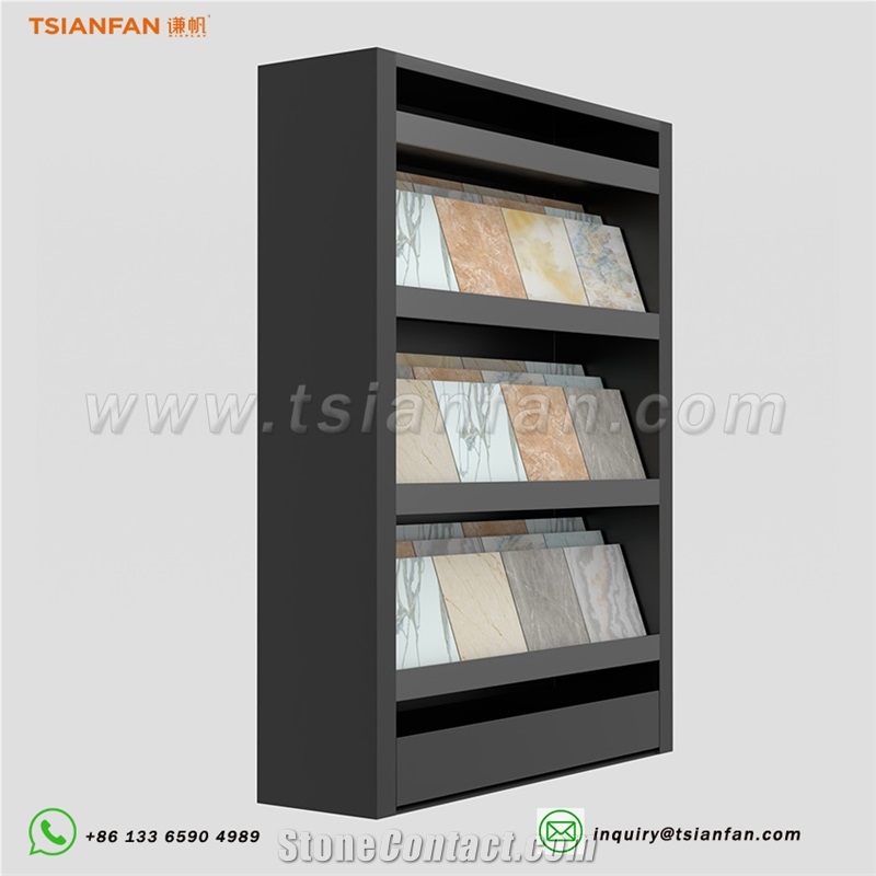 Culture Stone Sample Display Cabinet, Timber Showroom Stand