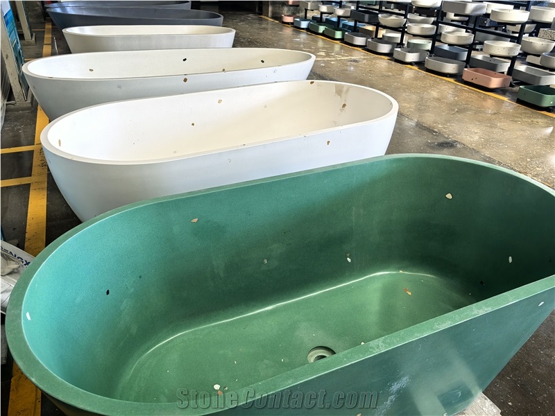 High Quality Terrazzo Bathroom Oval Bathtub