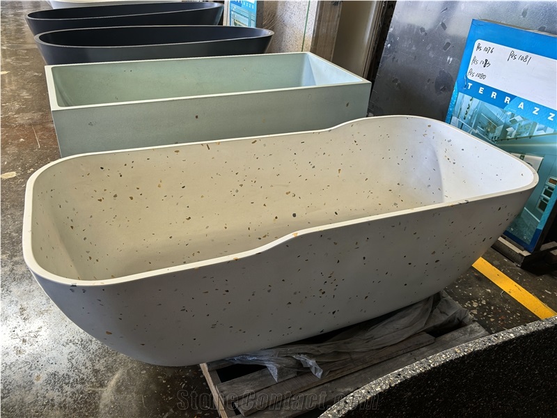 High Quality Terrazzo Bathroom Oval Bathtub