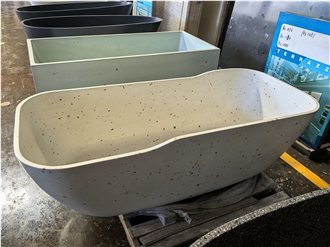High Quality Terrazzo Bathroom Oval Bathtub