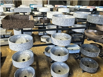 Round And Rectangle Terrazzo Wash Basins