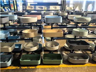 Round And Rectangle Terrazzo Wash Basins