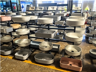 Round And Rectangle Terrazzo Wash Basins