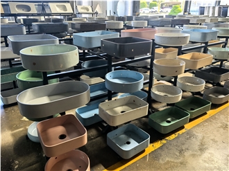 Round And Rectangle Terrazzo Wash Basins