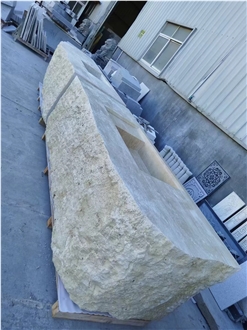 Hand Carved Marble Block Rectangle Basins