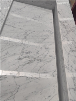 Natural Carrara White Marble Bathroom Custom Sink