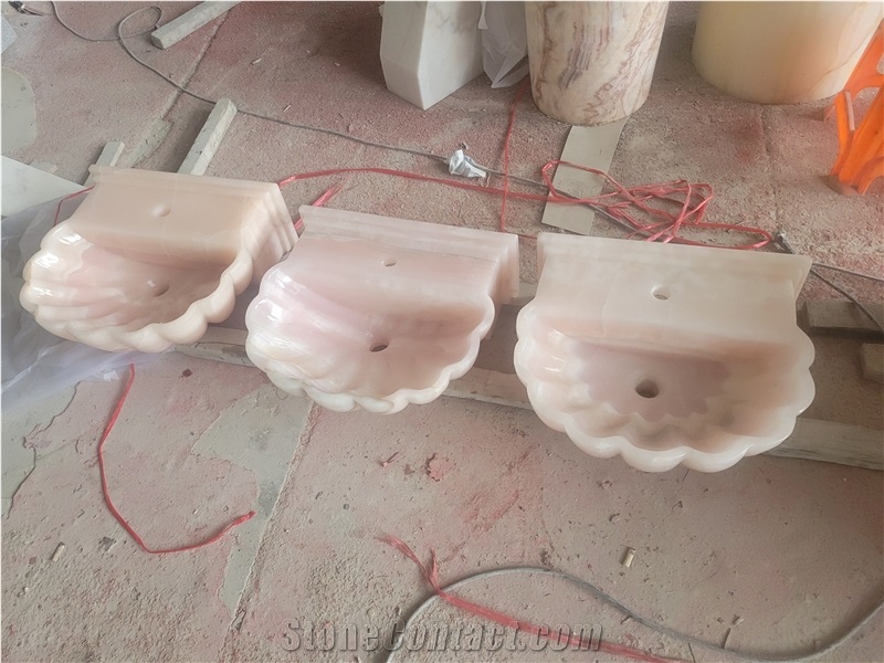 Pink Onyx Petal Shape Sink