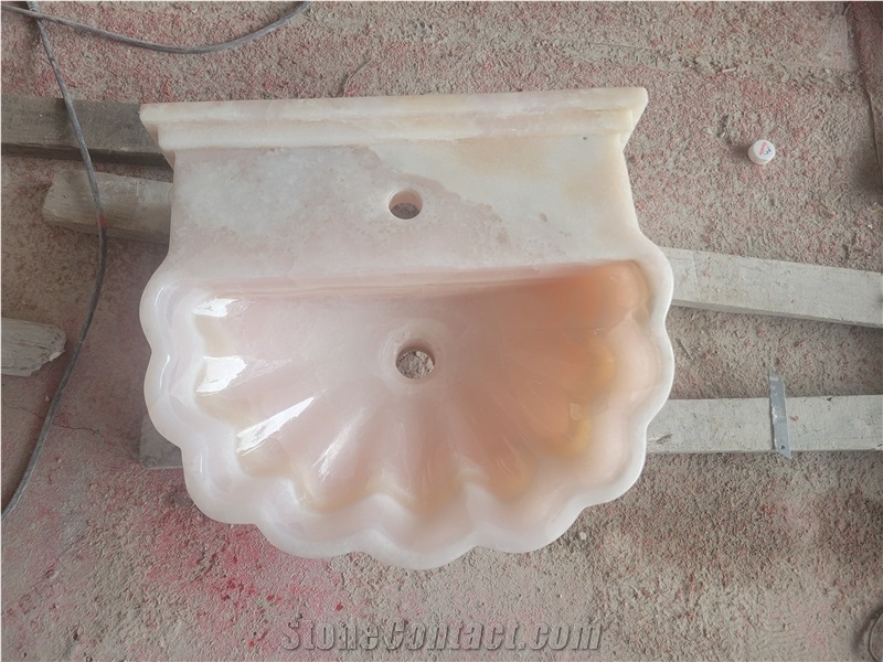 Pink Onyx Petal Shape Sink