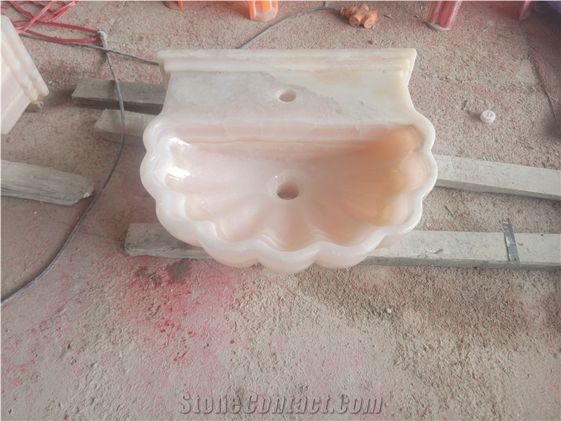 Pink Onyx Petal Shape Sink