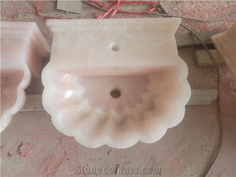 Pink Onyx Petal Shape Sink