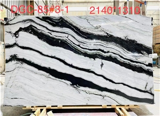 YDSTONE Natural Black Vein Panda White Marble Slabs